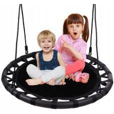 Велике підвісне крісло-гойдалка  Funfit Garden гніздо лелеки 100 см 150 кг чорне