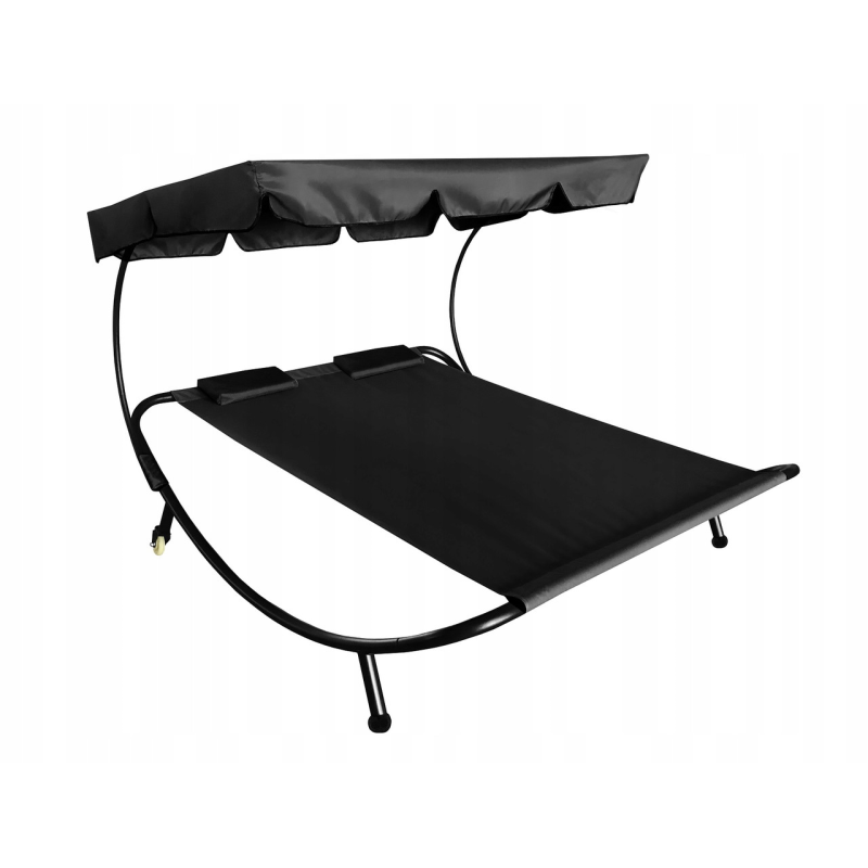 Садовий шезлонг для двох із навісом Aga Garden MR4251BLACK-ST230088