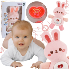 Інтерактивна іграшка для немовлят зі світлом та звуком для сну Woopie Baby Bunny Pink