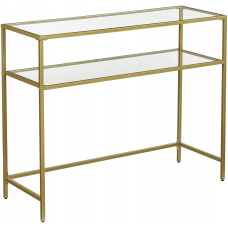 Консольний столик, консоль для вітальні з полицею VASAGLE GLAMOUR 100x80x35 Gold