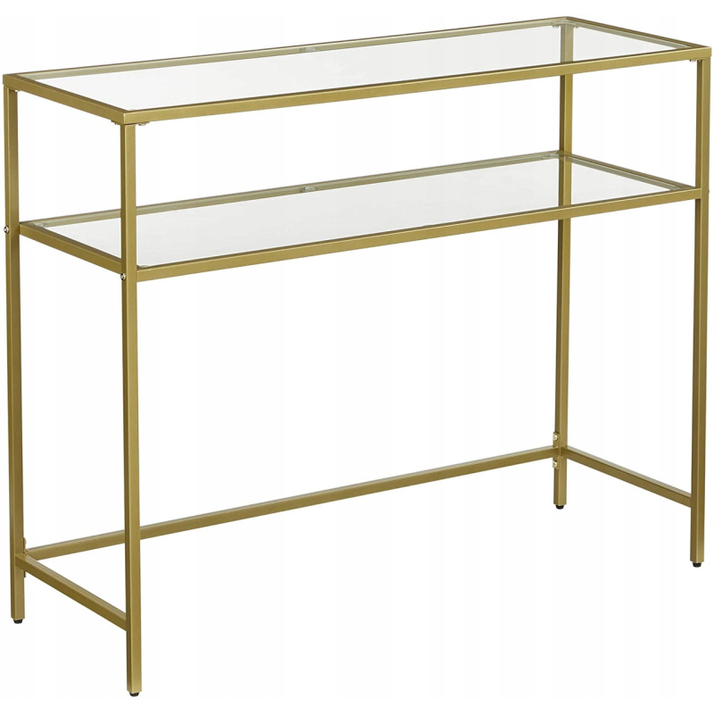 Консольний столик, консоль для вітальні з полицею VASAGLE GLAMOUR 100x80x35 Gold