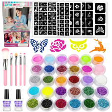 Набір для татуювання з блискітками та трафаретами GLITTER TATTOOS