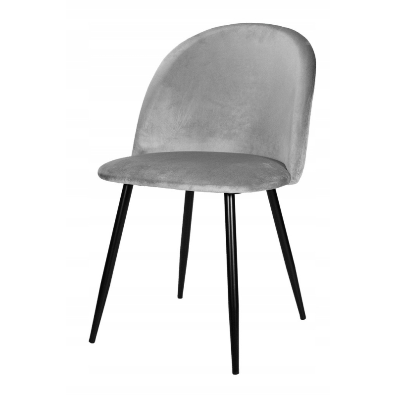 Крісло для кухні, вітальні Кухонний Стілець Lugano Gloria Grey Velvet 48 х 45 х 77 см  Велюр Сірий