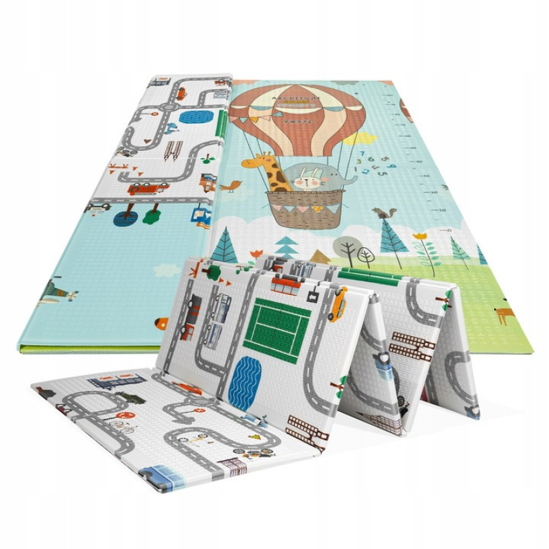 Дитячий двосторонній гіпоалергенний складаний розвивальний термокилимок 200 х 180 х 1.5  XXL Mark Adler Польща