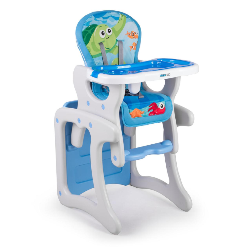 Стільчик для годування 3в1 Ricokids Teri 104,5 х 59 х 58 см Сіро-голубе Польща