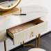 Туалетний столик ASHLEY ELITE Modern Beige Gold кремовий 76 x 100 x 40см + Табурет у комплекті