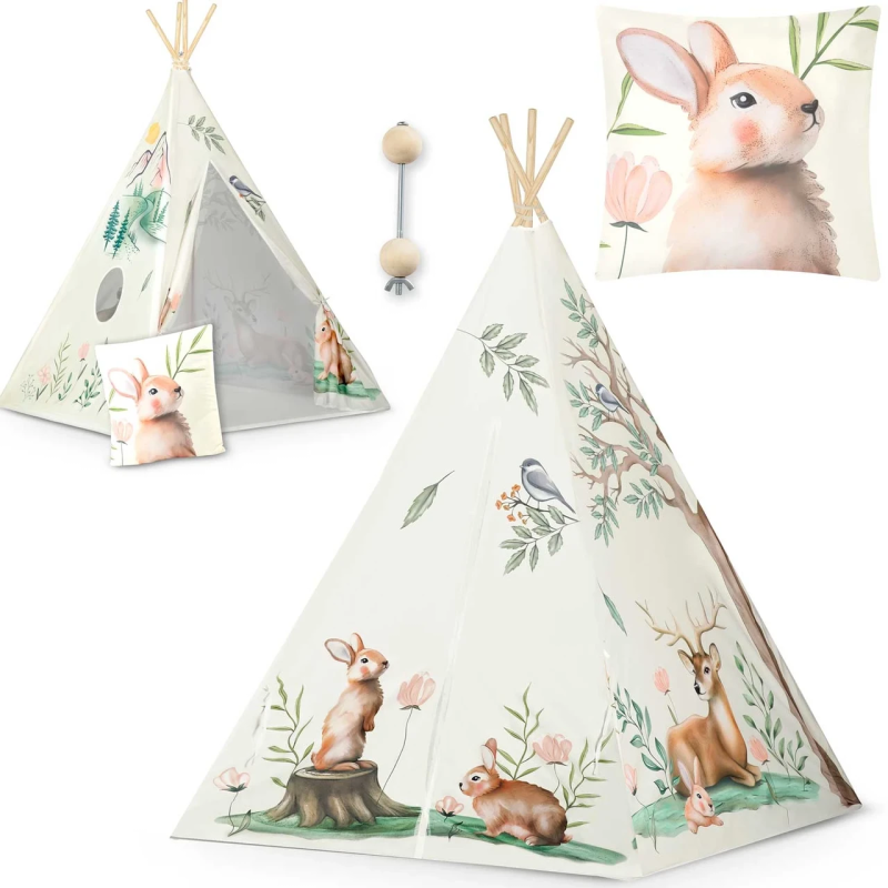 Намет-вігвам  + подушка Tipi  для дитячих кімнат Nukido 740700 Бежева Польща