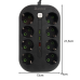 Розетка подовжувач переноска мережева 8 розеток + 3 входи USB , Type-C Izoxis 24460 чорний