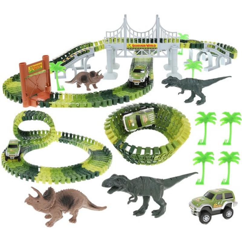 Гоночна траса автотрек Парк Динозаврів Kruzzel Dino Park 153 елементів