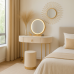 Туалетний столик AliWoods LUXURO DRESSER BEIGE Glamour 76 x 100 x 40см + Табурет у комплекті