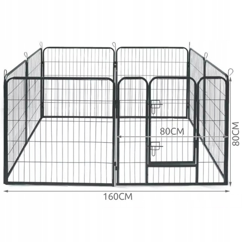 Металевий манеж для собак та цуценят загорожа Malatec (80 x 80 cm)