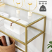 Консольний столик, консоль для вітальні з полицею VASAGLE GLAMOUR 100x80x35 Gold