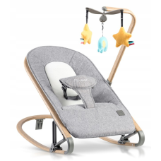 Колиска-гойдалка дитячий шезлонг з іграшками Nukido Baby Bouncer NK-53 сірий