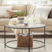 Круглий журнальний склянний столик Songmics Glamour Black 84*45