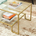 Журнальний склянний столик Songmics Glamour золото 55 x 100 x 45 см