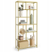 Стелаж багаторівневий зі скляними полицями Songmics Vasagle Gold 180 x 80 x 30 см