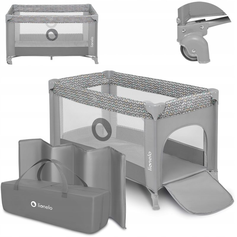 Манеж Lionelo Stefi CONCRETE MULTICOLOR Транспортна сумка в комплекті!